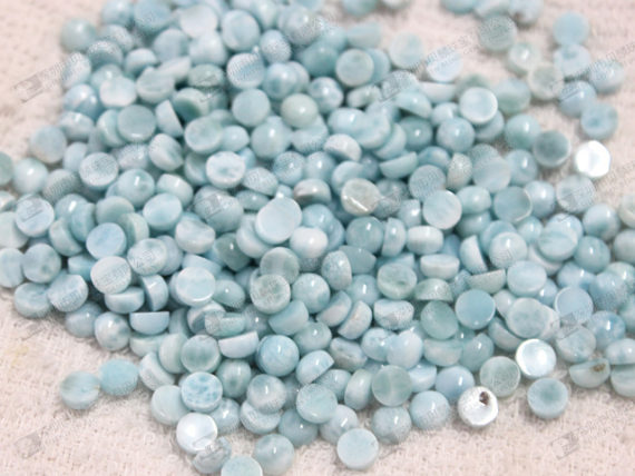 Natural larimar round cabochons,blue color loose gemstone beads 拉力瑪