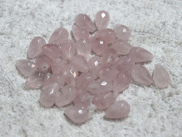 Rose quartz faceted drop beads for necklaces,bracelets 9x14mm 粉晶