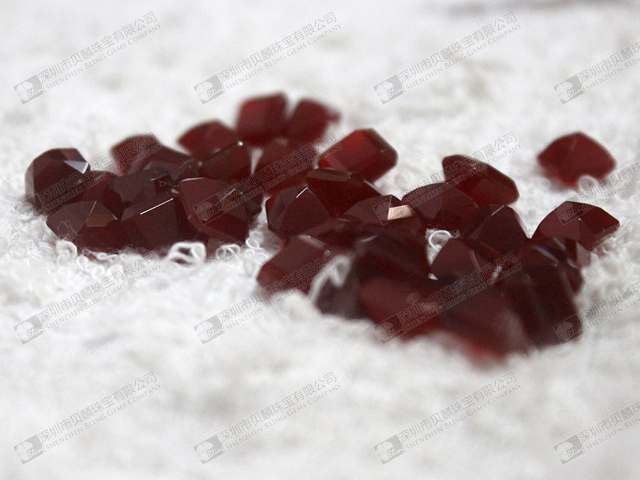 Semi precious stone beads,cushion beads for rings setting 紅瑪瑙