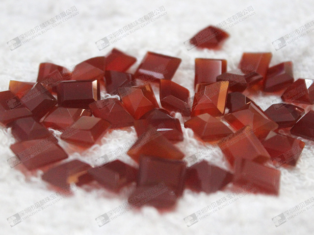 Wholesale carnelian faceted rectangle beads for jewelry making 紅瑪瑙