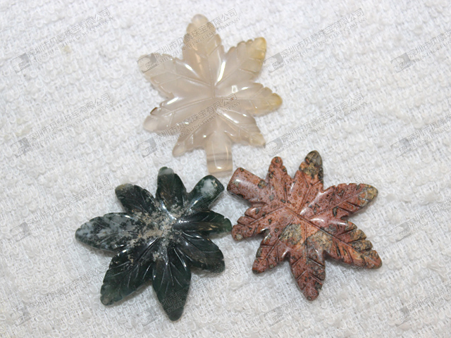 Wholesale semi precious stone leaves carvings 半寶石樹葉
