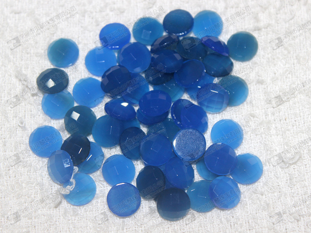 10mm Blue agate round cabochons,faceted gemstone cabs