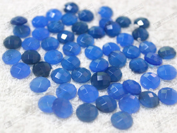 10mm Blue agate round cabochons,faceted gemstone cabs