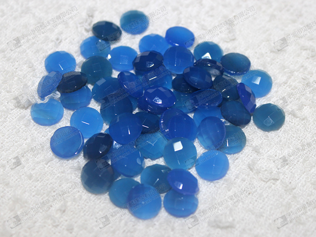 10mm Blue agate round cabochons,faceted gemstone cabs