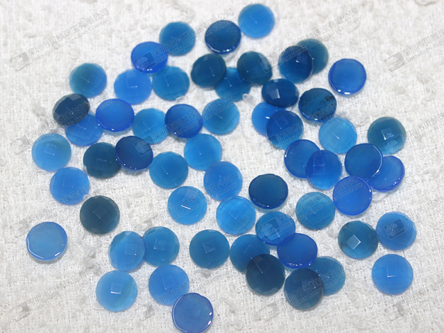 10mm Blue agate round cabochons,faceted gemstone cabs