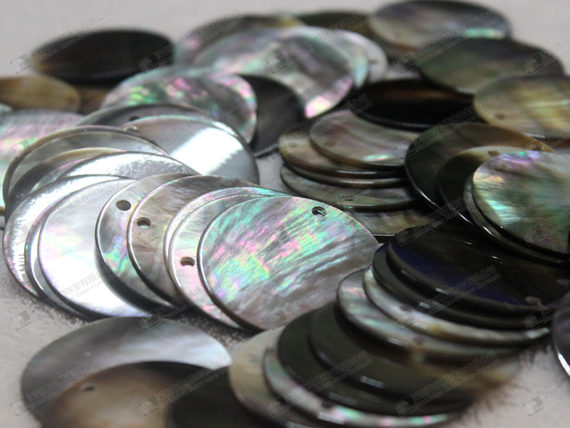 15mm Natural black shell round discs wholesale 黑贝