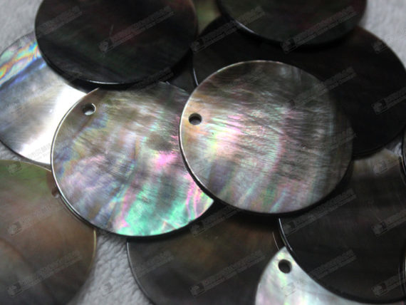 40mm Black MOP round discs for jewelry making 黑貝圓片