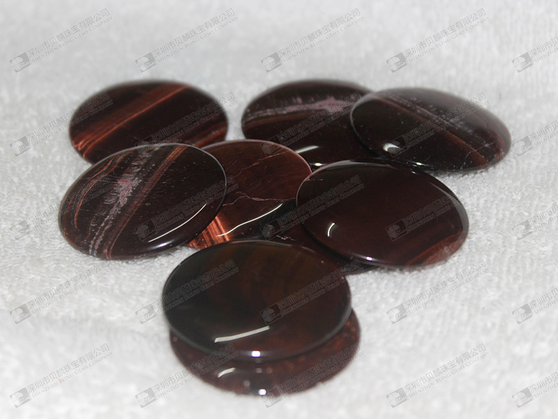 Dome shaped loose gemstone beads,red tiger eye dome beads 红虎石