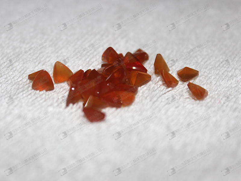 Wholesale gemstone loose beads,red agate faceted beads 紅瑪瑙三角形