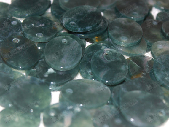 17x21mm Natural moss agate discs for jewelry making