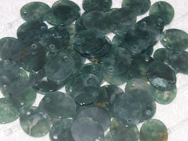 17x21mm Natural moss agate discs for jewelry making