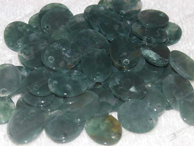 17x21mm Natural moss agate discs for jewelry making