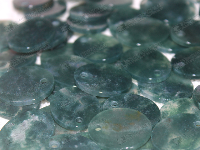 17x21mm Natural moss agate discs for jewelry making
