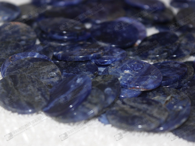 17x21mm,2mm thickness natural blue sodalite oval discs wholesale