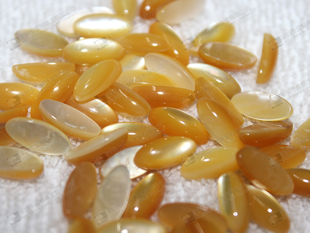 8x20mm Loose gemstone beads,golden yellow pearl shell oval cabochons