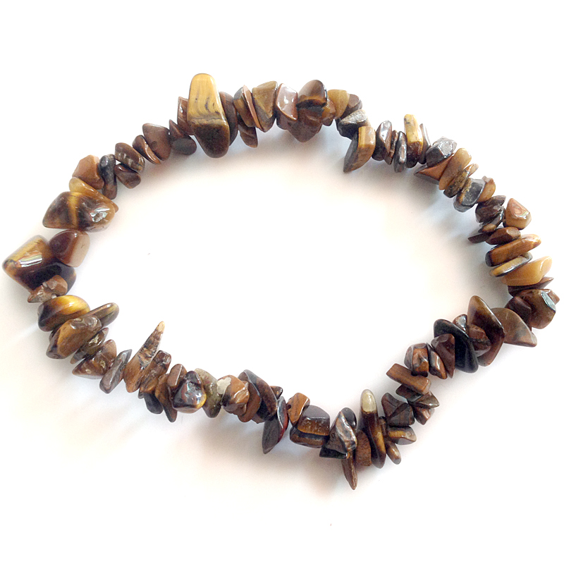 Tiger eye stone chip beaded bracelet