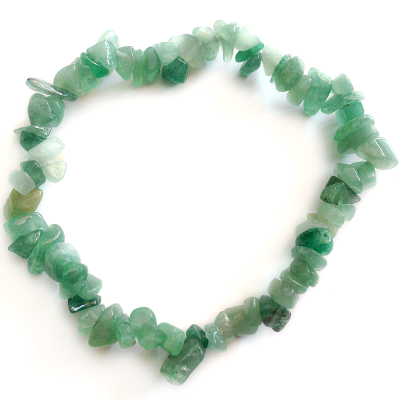 Green aventurine chip beaded bracelet