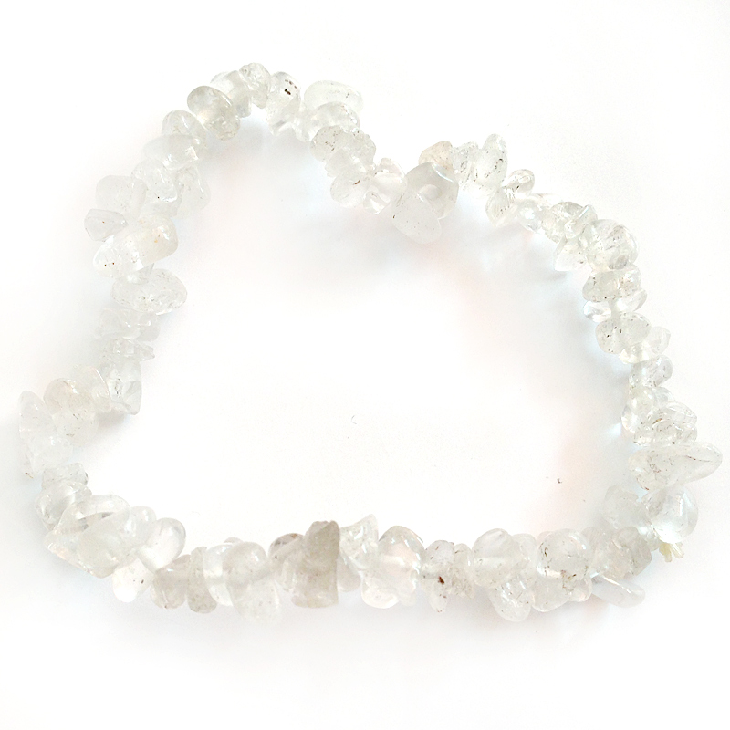 Crystal quartz chip beaded bracelet