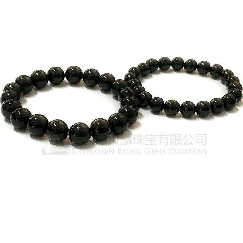 Brilliant cut black onyx stone bracelets,gemstone couple bracelets