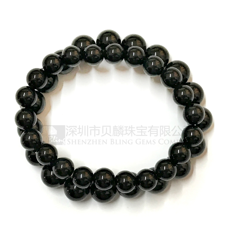 Brilliant cut black onyx stone bracelets,gemstone couple bracelets