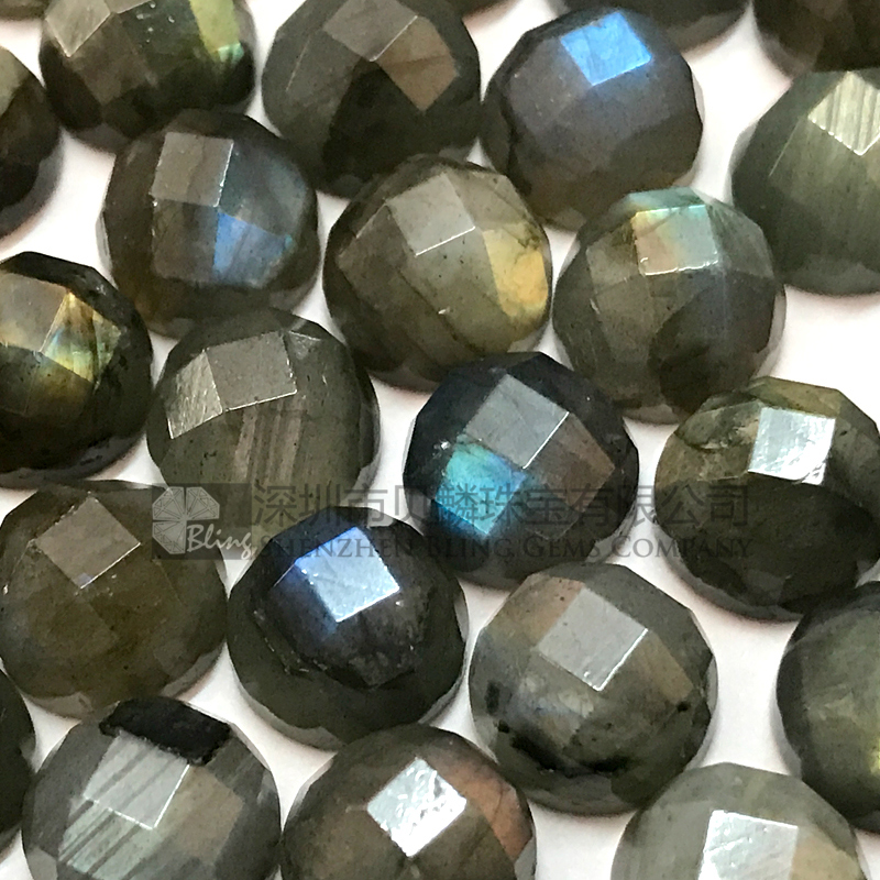 Checkerboard cut Labradorite stones,faceted beads labradorite