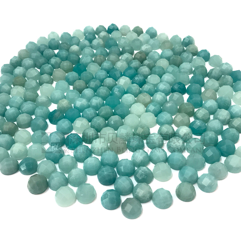 Faceted amazonite stones,blue gemstone loose beads