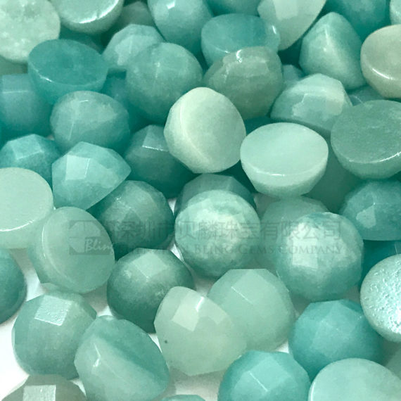 Faceted amazonite stones,blue gemstone loose beads