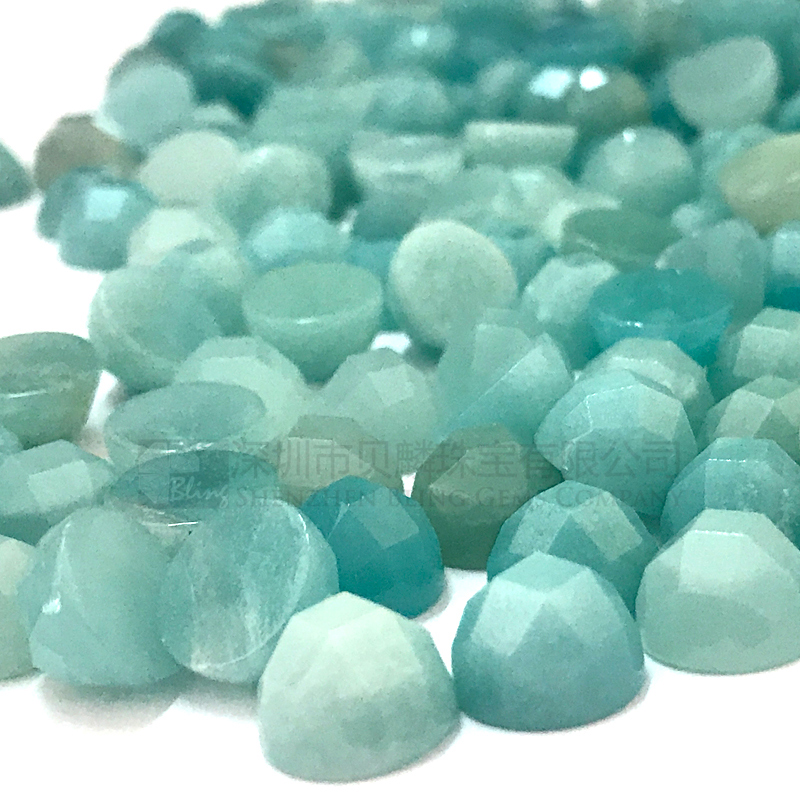 Faceted amazonite stones,blue gemstone loose beads