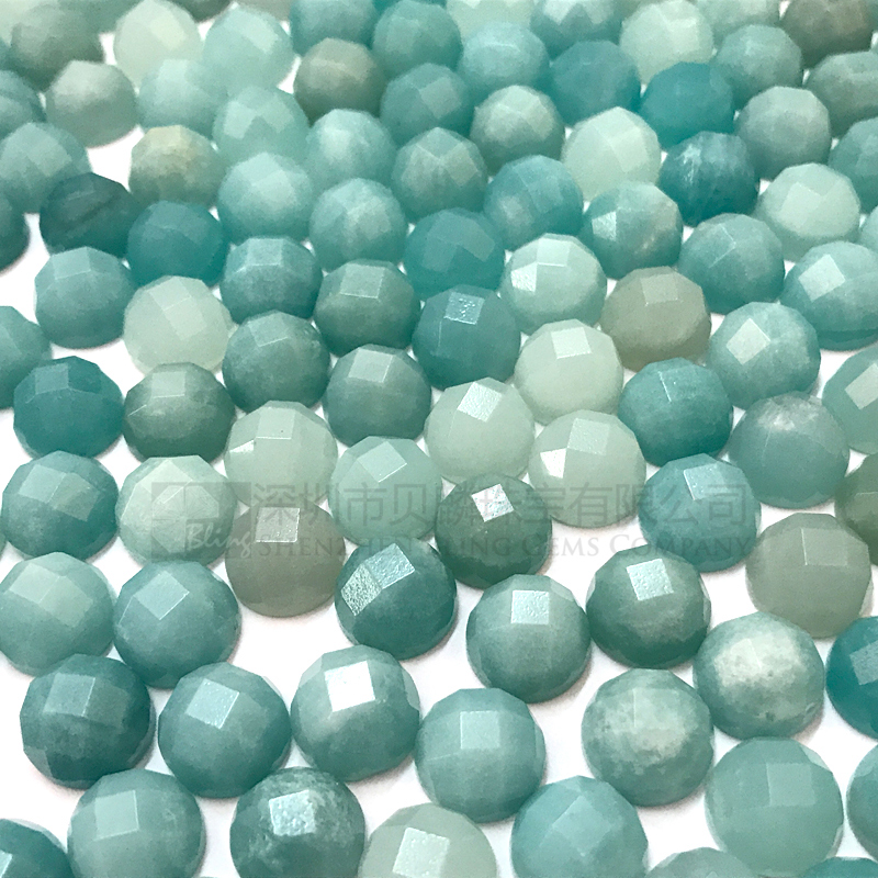 Faceted amazonite stones,blue gemstone loose beads