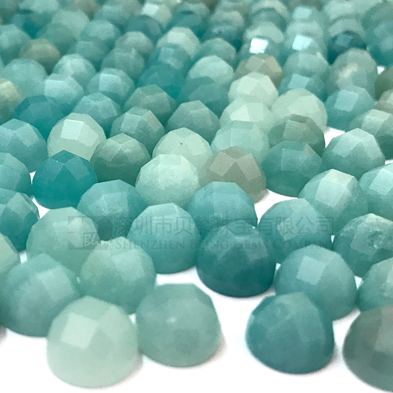 Faceted amazonite stones,blue gemstone loose beads