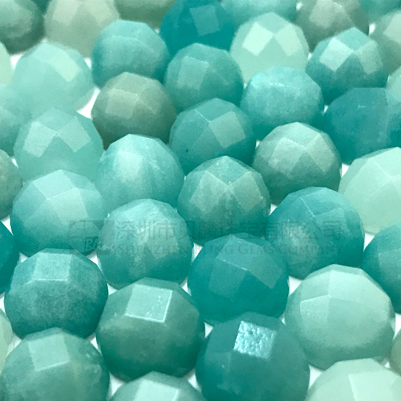 Faceted amazonite stones,blue gemstone loose beads