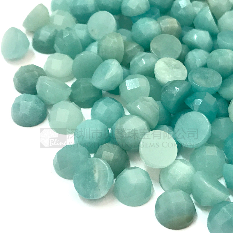 Faceted amazonite stones,blue gemstone loose beads