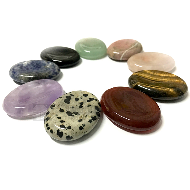 Smooth polished worry stones,mixed gemstone worry stones