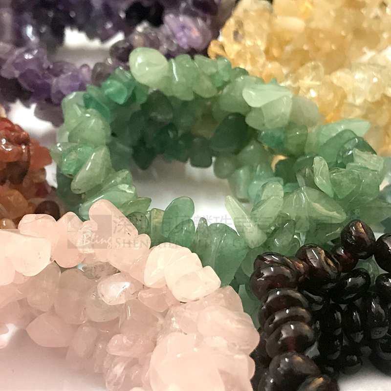 Multi color stones amethyst/citrine/rose quartz/agate/garnet chip beaded bracelets wholesale
