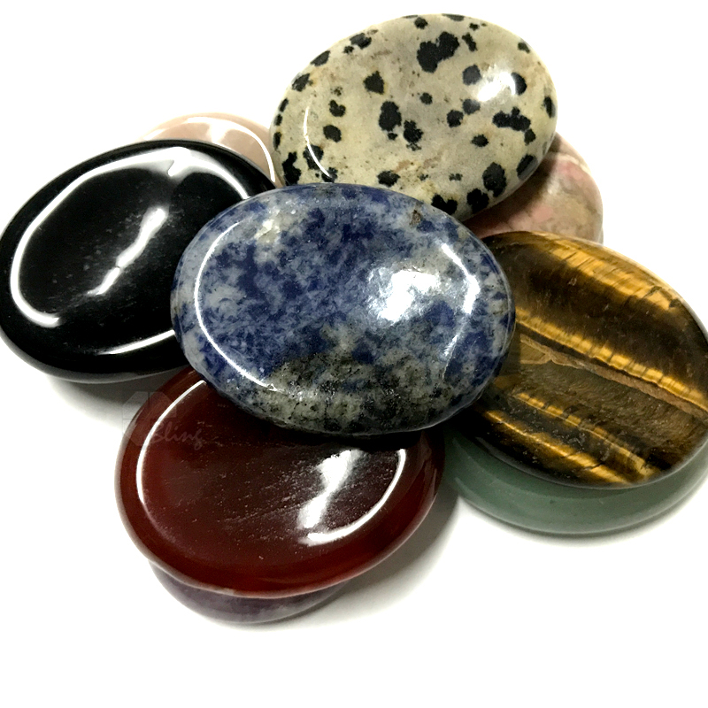 Smooth polished worry stones,mixed gemstone worry stones