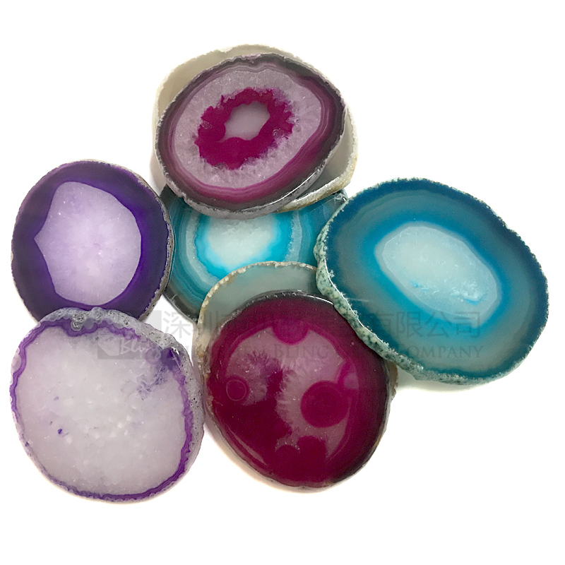 Agate Coasters Geode Slice Assorted Colors Perfect Housewarming or Wedding Gift