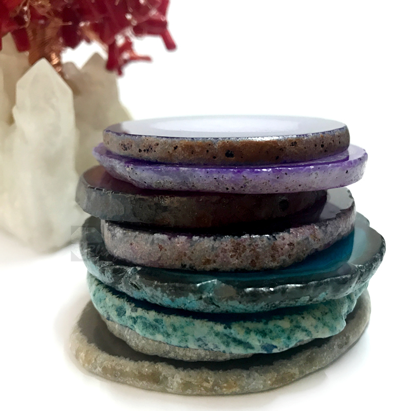 Agate Coasters Geode Slice Assorted Colors Perfect Housewarming or Wedding Gift