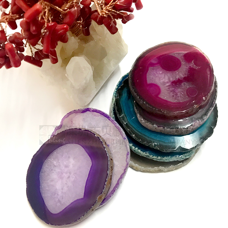 Agate Coasters Geode Slice Assorted Colors Perfect Housewarming or Wedding Gift