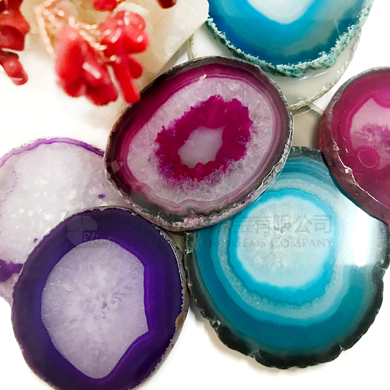 Agate Coasters Geode Slice Assorted Colors Perfect Housewarming or Wedding Gift