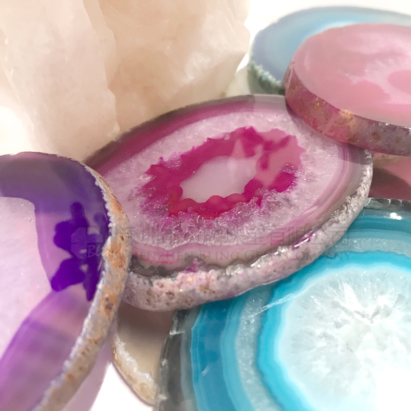 Agate Coasters Geode Slice Assorted Colors Perfect Housewarming or Wedding Gift