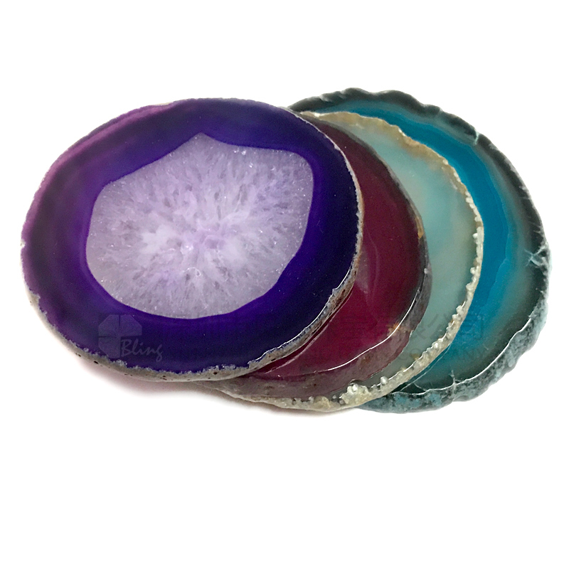 Agate Coasters Geode Slice Assorted Colors Perfect Housewarming or Wedding Gift