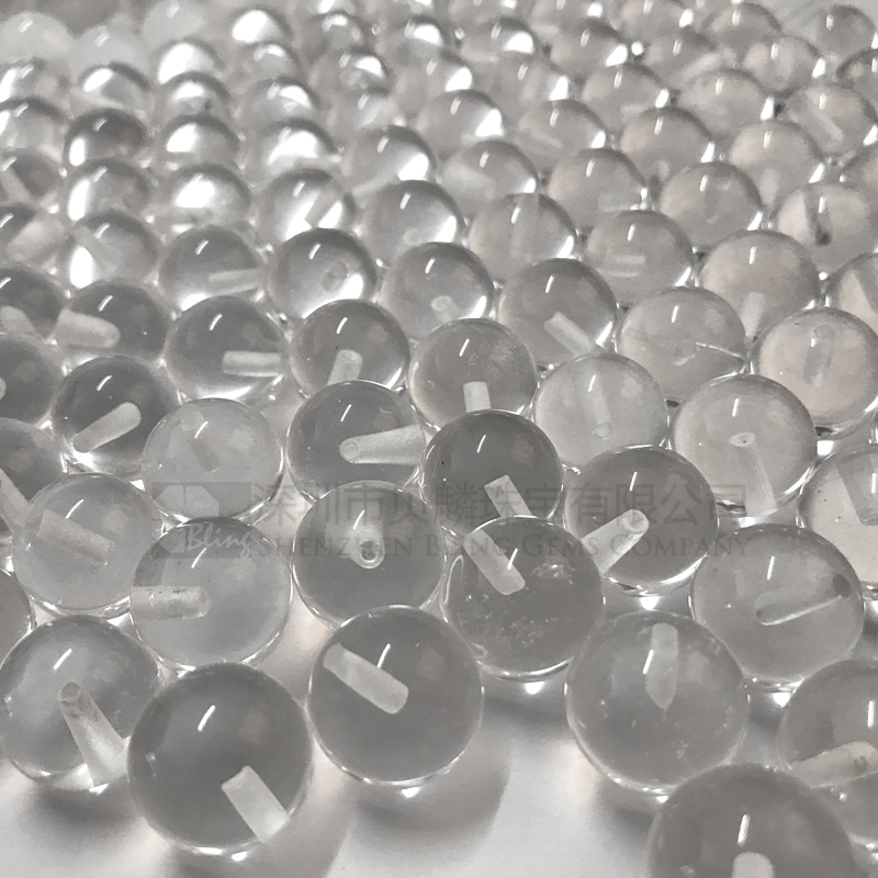 Half drilled AB-A quality crystal quartz round beads,natural crystal for making earrings