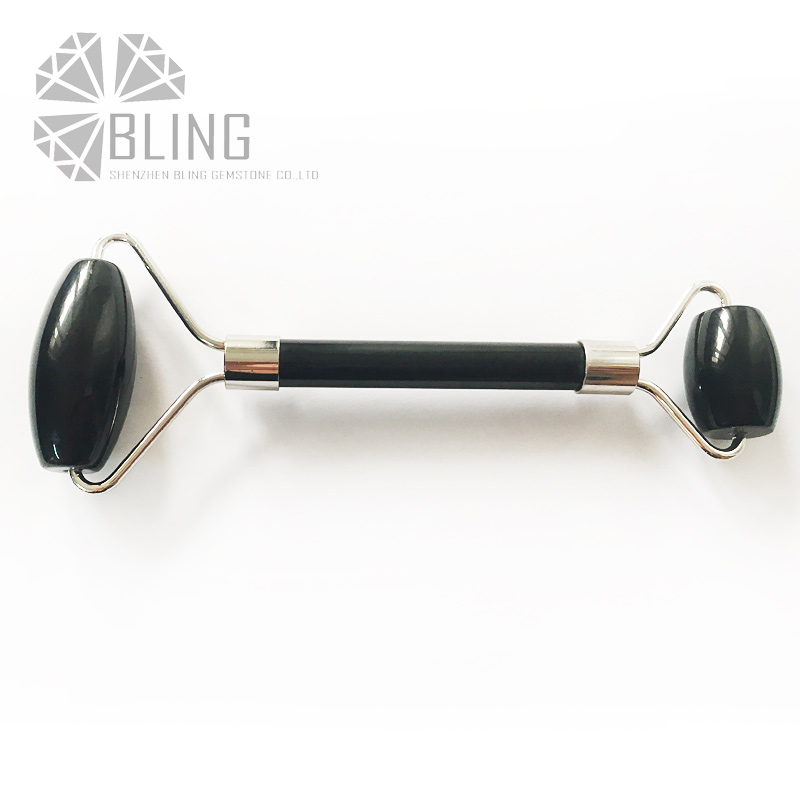 Black onyx stone massage roller,facial massage roller 150mm