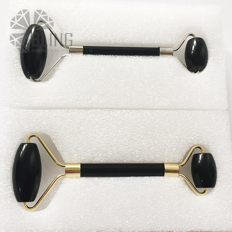 Black onyx stone massage roller,facial massage roller 150mm