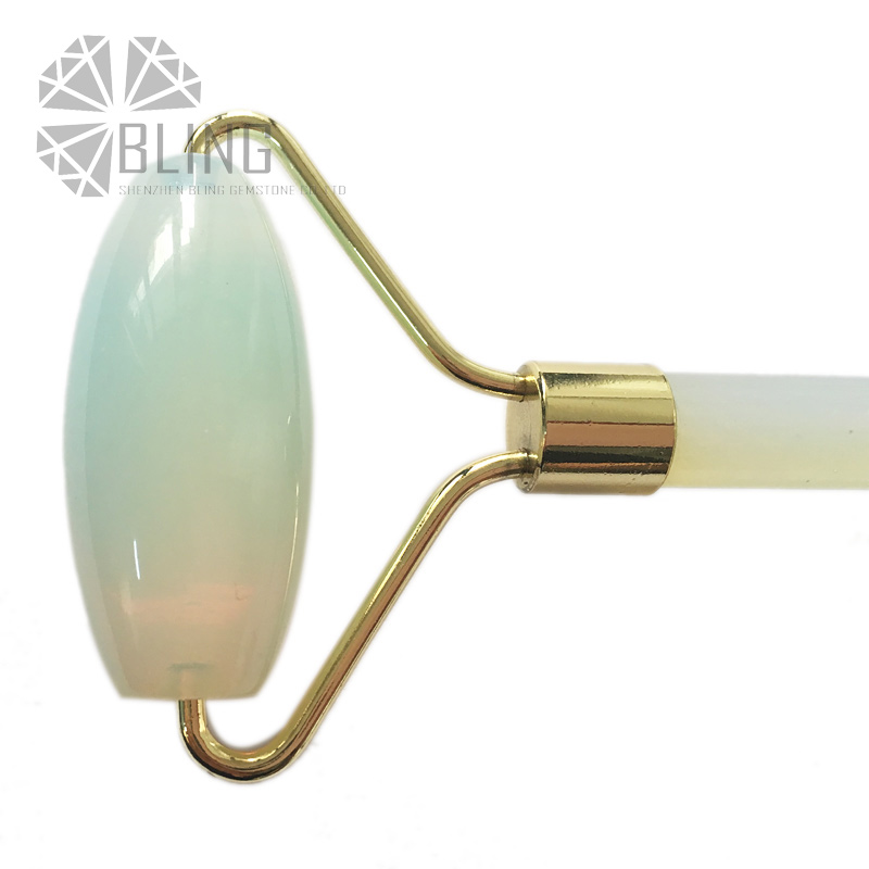 Synthetic moonstone facial massage roller