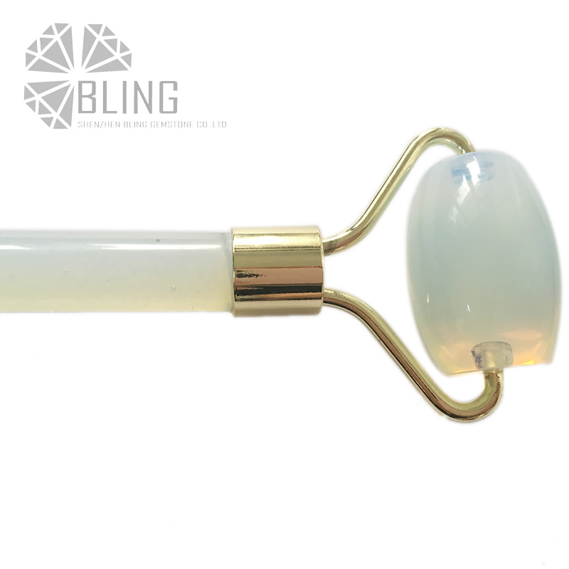 Synthetic moonstone facial massage roller