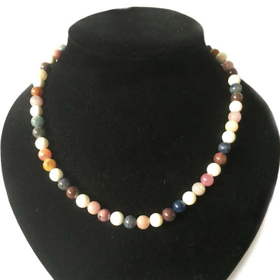 Colored gemstone necklace