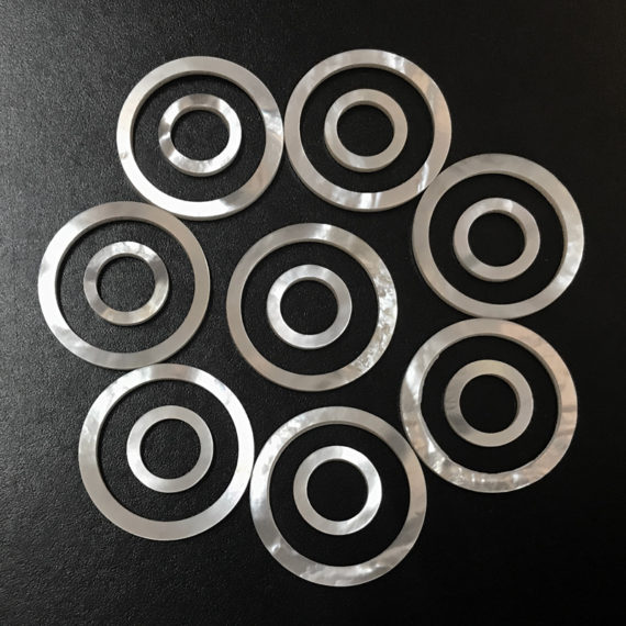 Mother of pearl rings,white MOP circles