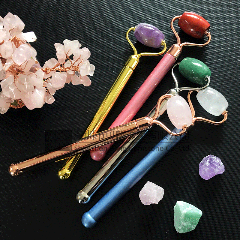 Facial rollers(Rose quartz,red jasper,amethyst,green aventurine/jade,crystal)