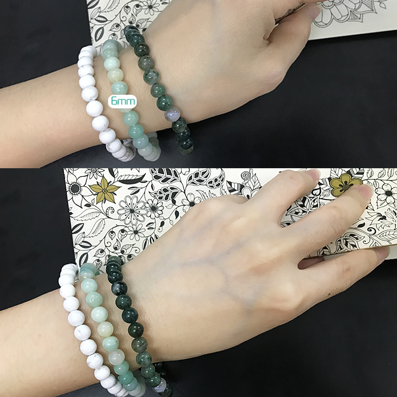 Stone round beaded bracelets